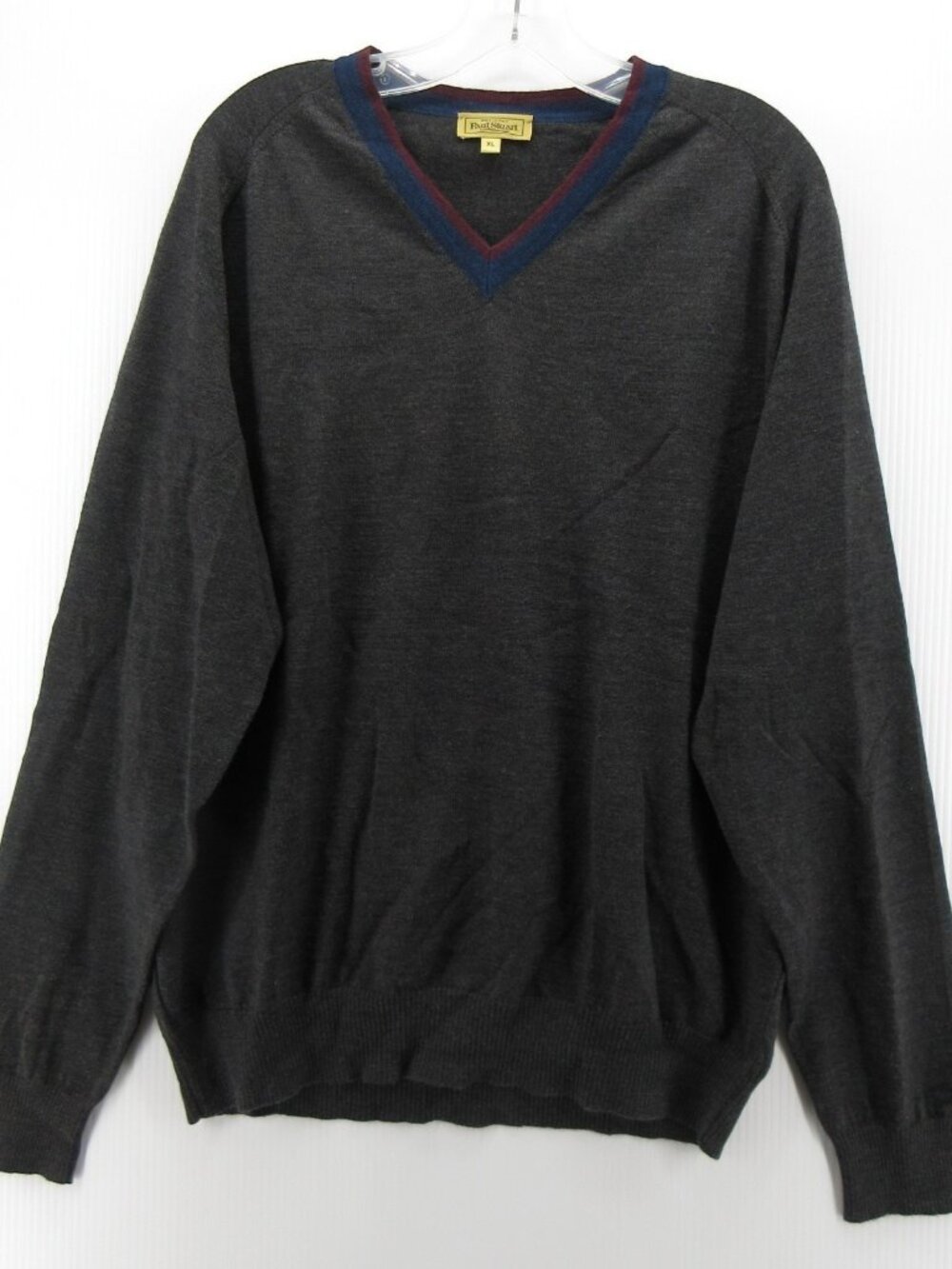 Paul Stuart Sweater XL Merino Wool Pullover Minimalist Classic Italy
